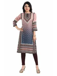 keshubaba Ethnic Motifs Printed Straight Kurta