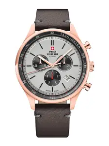 Swiss Military by Chrono Men Leather Textured Straps Analogue Watch SM34081.09