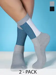 DAMENSCH Men Pack of 2 Colourblocked Calf-Length Socks