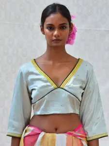 Chidiyaa V-Neck Silk Saree Blouse