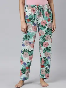 Go Colors Women Floral-Printed Relaxed-Fit Lightweight Lounge Pants