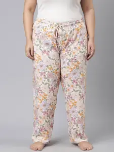 Go Colors Women Plus Size Floral-Printed Relaxed-Fit Lightweight Lounge Pants
