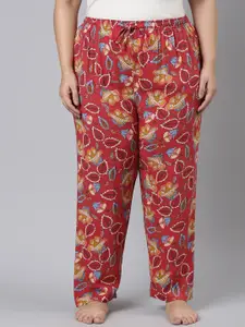 Go Colors Women Plus Size Floral-Printed Relaxed-Fit Lightweight Lounge Pants