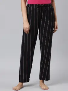 Go Colors Women Striped Relaxed-Fit Lightweight Lounge Pants