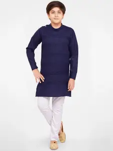 BAESD Boys Band Collar Straight Kurta with Pyjamas