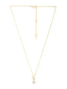 MINUTIAE Gold-Plated Studded Pendant Necklace with Earrings