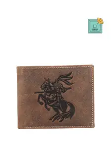 ACCEZORY Men Printed Leather Two Fold Wallet