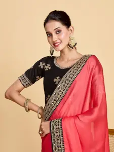 Sangria Sequinned Satin Saree