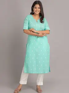 SUTI Ethnic Motifs Printed Cotton Straight Kurta