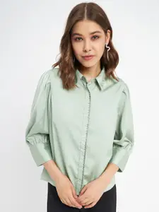 Madame Puff Sleeves Opaque Casual Shirt