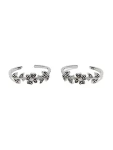 March by FableStreet 925 Sterling Silver Rhodium-Plated Adjustable Toe Rings