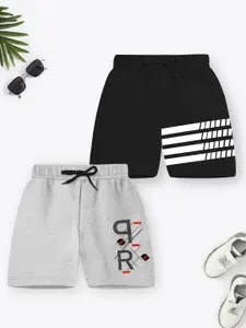 Trampoline Boys Pack Of 2 Typography Printed Shorts