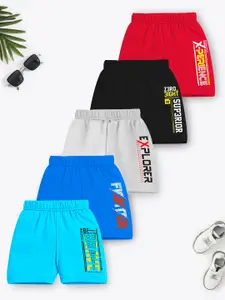 Trampoline Boys Pack Of 5 Typography Printed Shorts