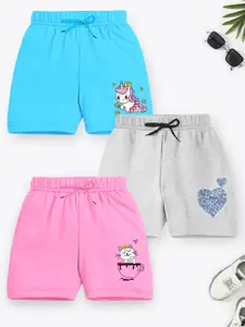 Trampoline Girls Pack Of 3 Graphic Printed Shorts