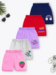 Trampoline Girls Pack Of 5 Graphic Printed Shorts