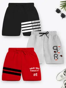 Trampoline Boys Pack Of 3 Typography Printed Shorts
