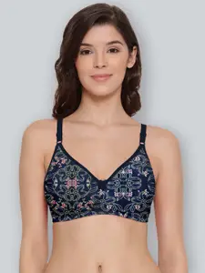 LYRA Printed Combed Cotton Seamless Moulded Encircled Bra