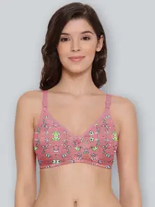 LYRA Coral & Green Abstract Bra Full Coverage
