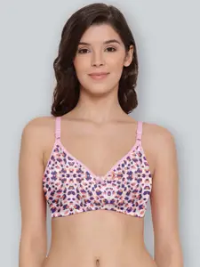 LYRA Pink & Blue Abstract Bra Full Coverage
