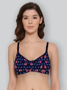 LYRA Floral Anti-Odour Full Coverage Cotton T-shirt Bra With Transparent Straps