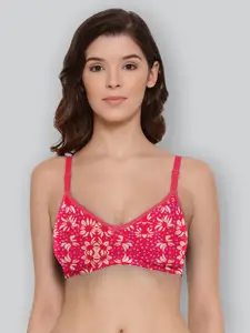 LYRA Printed Combed Cotton Wirefree Secret Support Bra with Detachable Strap