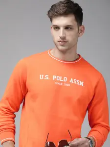 U.S. Polo Assn. Brand Logo Applique Pullover Sweatshirt