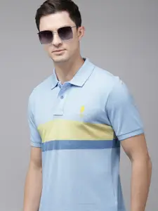 U.S. Polo Assn. Pure Cotton Slim Fit Polo Collar Striped Casual T-shirt