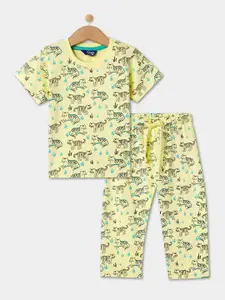 R&B Boys Graphic Printed Pure Cotton T-shirt with Lounge Pants