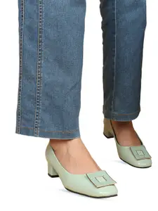 ELLE Buckled Block Heel Pumps