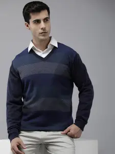 Park Avenue V-Neck Striped Pullover Sweaters