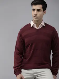 Park Avenue V-Neck Striped Pullover Sweaters