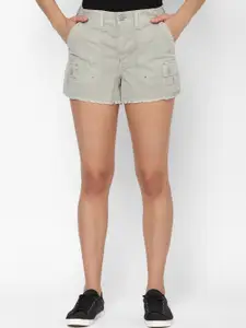 AMERICAN EAGLE OUTFITTERS Women High-Rise Pure Cotton Cargo Shorts