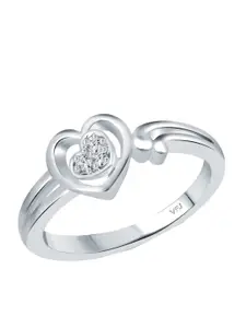 Vighnaharta Rhodium-Plated CZ-Studded Adjustable Ring