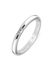 Vighnaharta Rhodium-Plated CZ-Studded Adjustable Ring