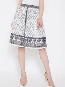 BAESD Women Geometric Printed A-Line Knee Length Skirt