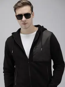 Park Avenue Solid Front-Open Casual Hooded Sweatshirt