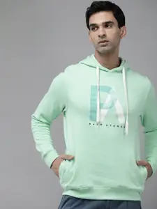 Park Avenue Long Sleeves Brand Logo Printed Hooded Sweatshirt