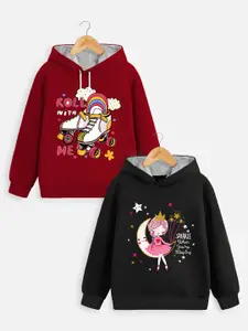 Trampoline Girls Pack Of 2 Graphic Printed Cotton Pullover