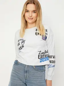 max Typography Printed Cotton Sweatshirt