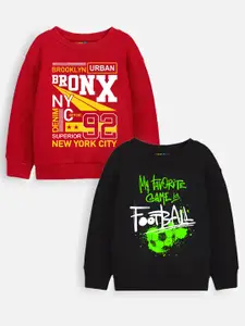Trampoline Boys Pack Of 2 Typography Printed Sweatshirt