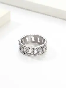 VIEN Silver Plated Stone Studed Finger Ring