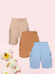 CHIMPRALA Boys Pack Of 3 Cotton Cargo Shorts