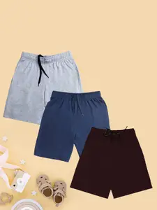 CHIMPRALA Boys Pack of 3 Mid-Rise Cotton Shorts