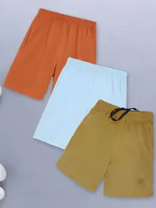 CHIMPRALA Girls Pack Of 3 Mid Rise Cotton Shorts