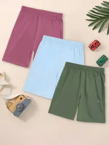 CHIMPRALA Pack Of 3 Boys Mid-Rise Cotton Outdoor Shorts