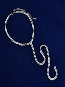 OOMPH Silver-Toned Metal Choker Necklace