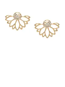 OOMPH Gold-Toned & White Floral Studs