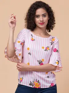 Hive91 Floral Print Bell Sleeve Top