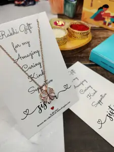 EL REGALO Stainless Steel Necklace Rakhi Gift Set