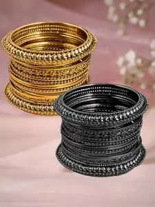 OOMPH Set Of 32 Oxidised & Antique Bangles